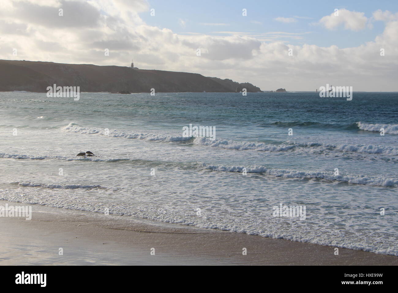 Pointe du Raz und Baie des Trepasses in Plogoff Stockfoto