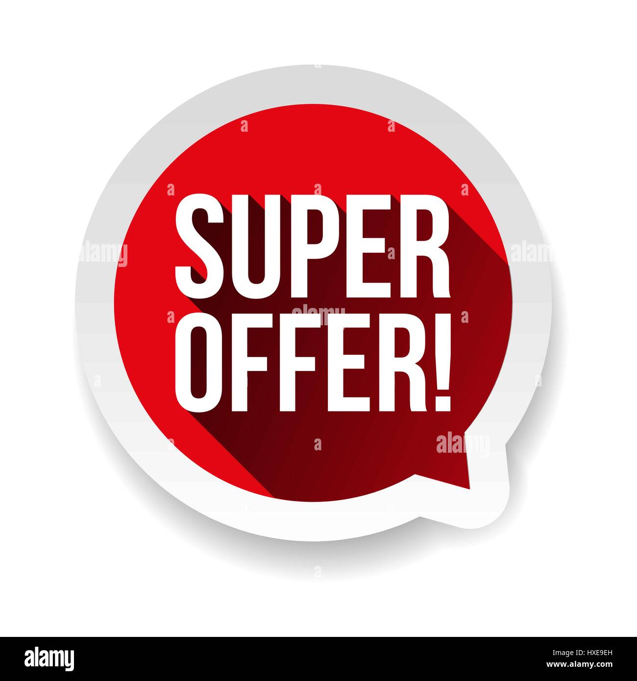 Super Angebot Aufkleber Speech Bubble rot Stock Vektor