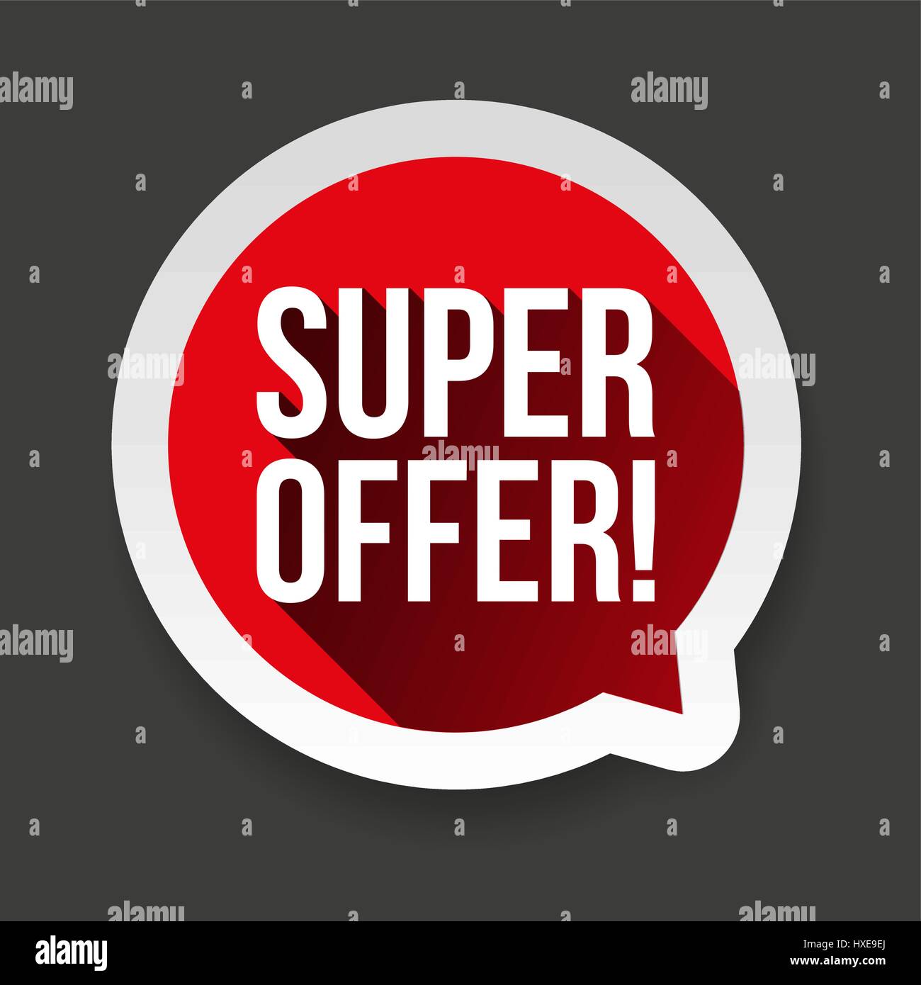 Super Angebot Aufkleber Speech Bubble rot Stock Vektor