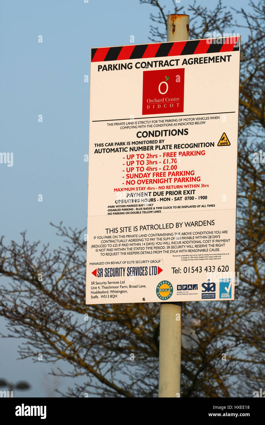 Didcot Sainsburys Parkuhr Stockfoto