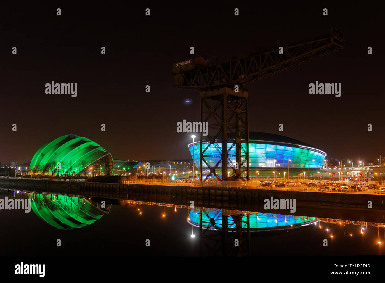 Gürteltier Sec hydro Clyde Ansicht Nacht Cityscape Stockfoto