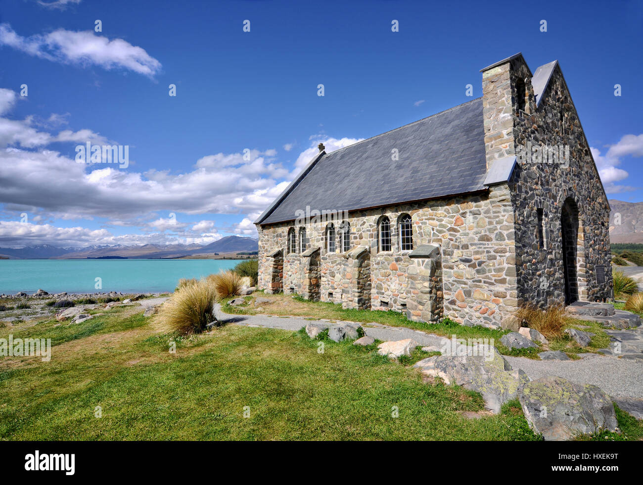 Kirche des guten Hirten, Lake Tekapo, Neuseeland Stockfoto