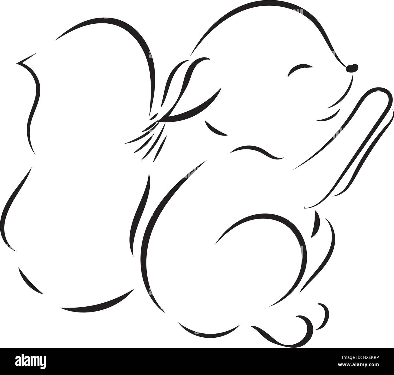 Malvorlagen. Vektor schwarzen Umriss niedliche Eichhörnchen auf dem