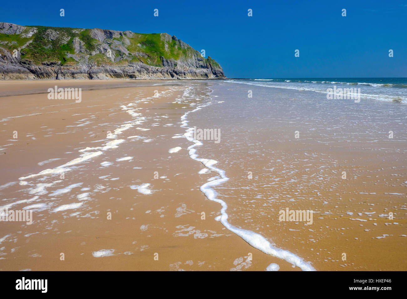 Drei Klippen Bucht auf der Halbinsel Gower, South Wales, UK Stockfoto