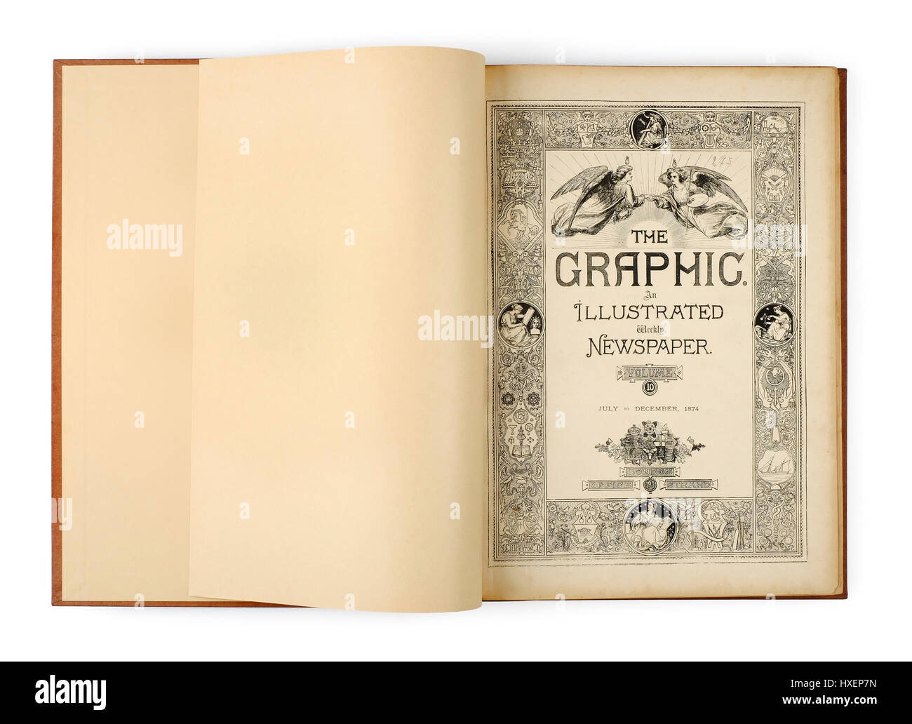Band 10 (Juli bis Dezember 1874) von "The Graphic", die britische Wochenzeitschrift Illustrierte Zeitung. Die Grafik wurde von William Luson Thomas im Jahre 1869 gegründet. Stockfoto