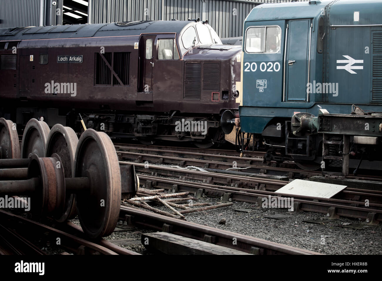 Ein Vintage Klasse 37 Diesellok Stockfoto
