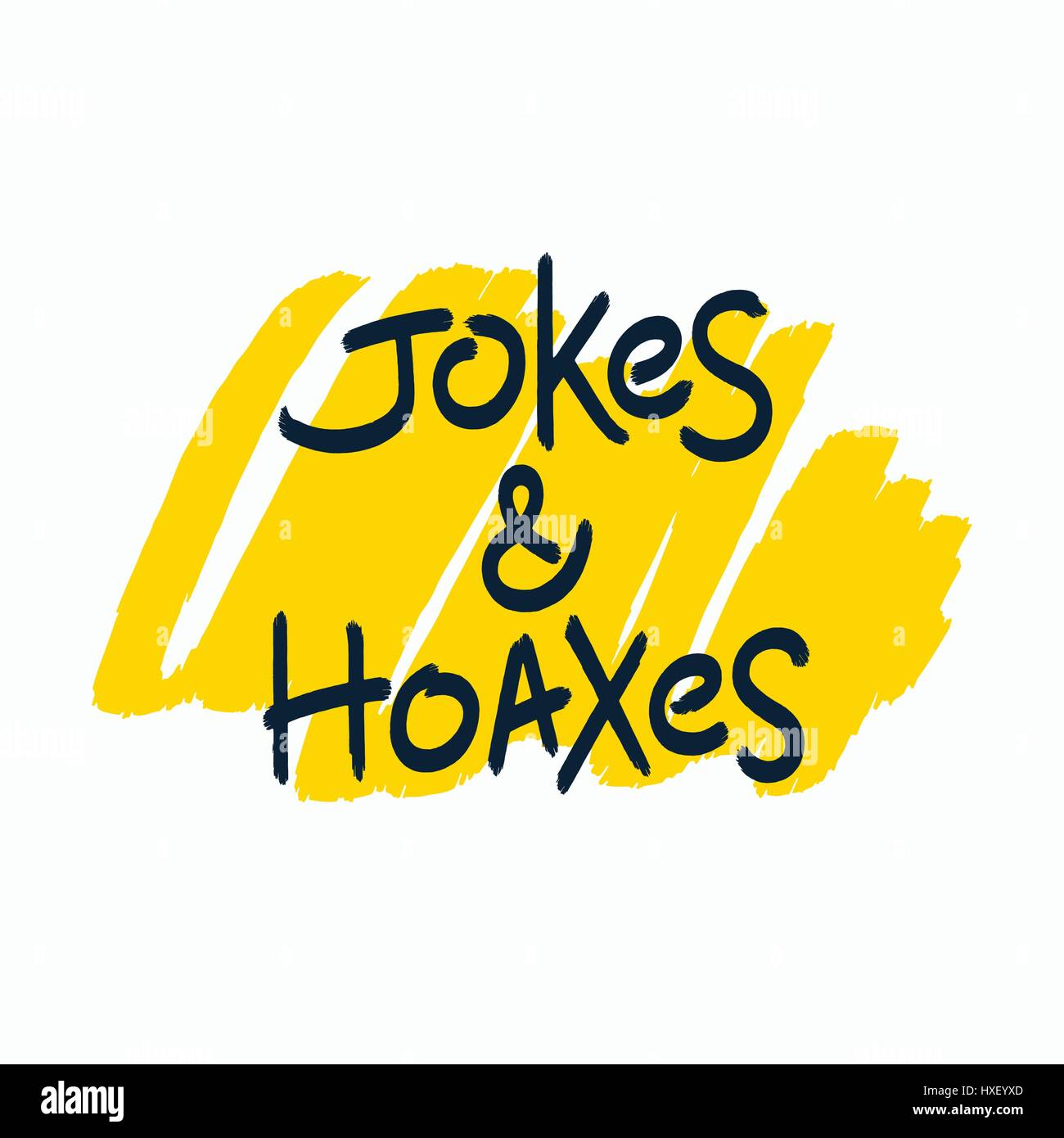 Witze und Hoaxes. Einfache und hochwertige Pinsel Schriftzug Design. Vektor EPS 8 Stock Vektor