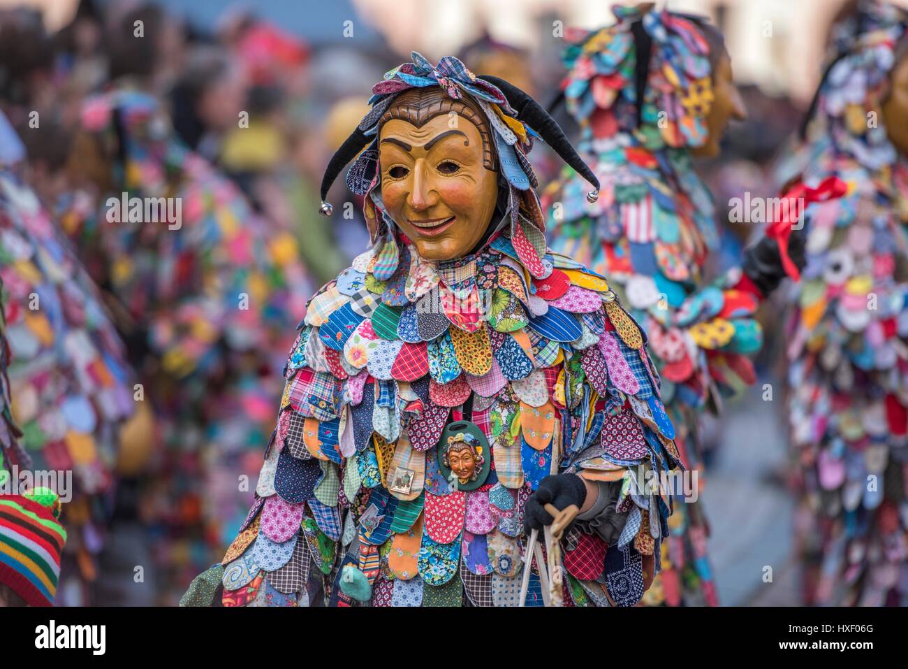 Spättlehansel im Karnevalszug, große Fasendumzug, alemannischen Fasnacht, Gengenbach, Ortenaukreis, Baden-Württemberg Stockfoto