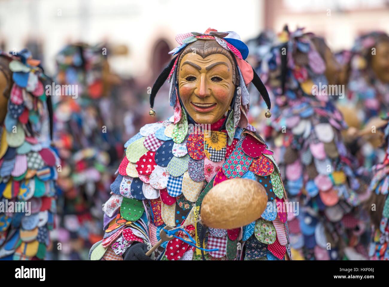 Spättlehansel im Karnevalszug, große Fasendumzug, alemannischen Fasnacht, Gengenbach, Ortenaukreis, Baden-Württemberg Stockfoto