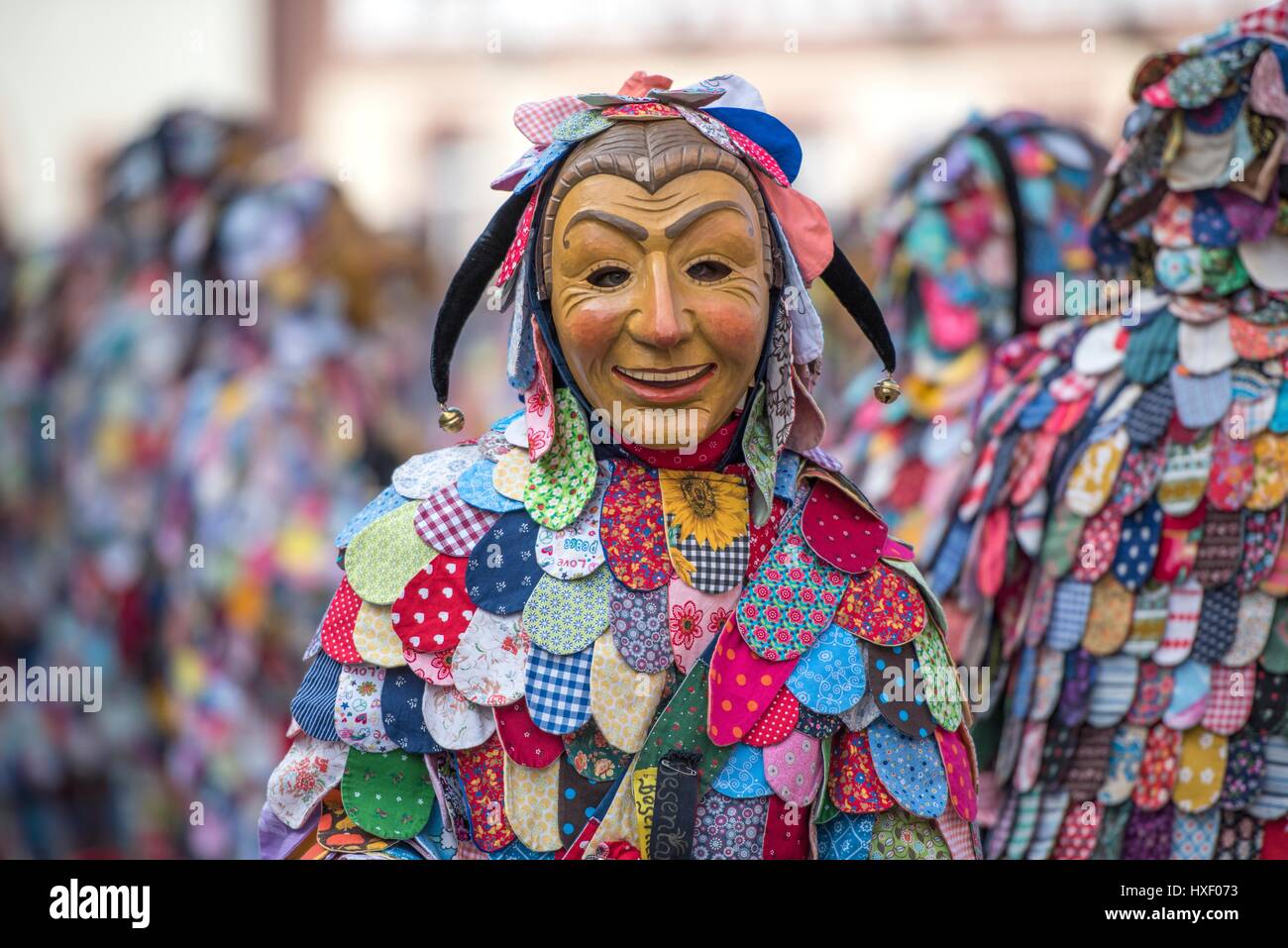 Spättlehansel im Karnevalszug, große Fasendumzug, alemannischen Fasnacht, Gengenbach, Ortenaukreis, Baden-Württemberg Stockfoto