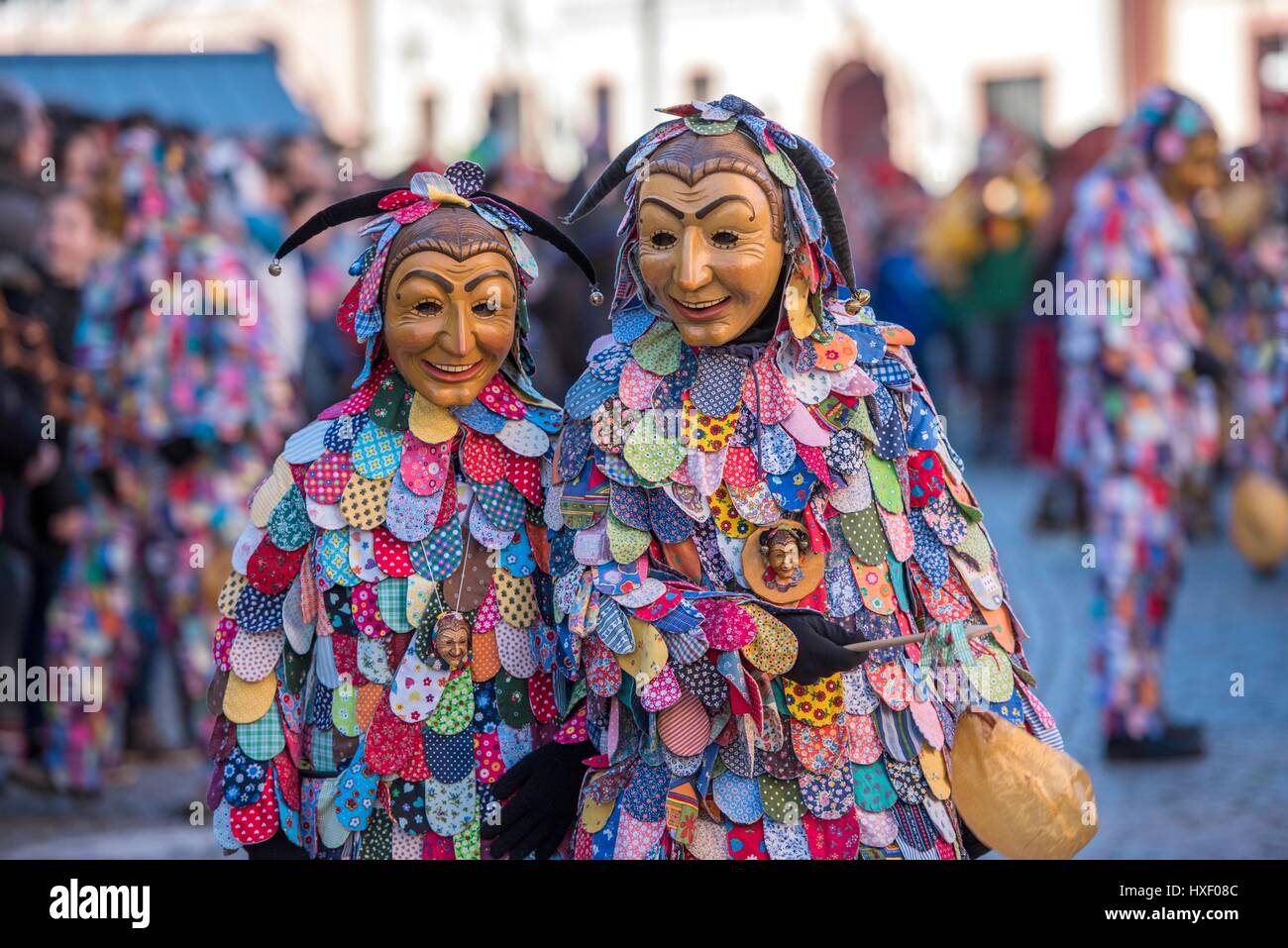 Spättlehansel auf den Karnevalszug, große Fasendumzug, alemannischen Fasnacht, Gengenbach, Ortenaukreis, Baden-Württemberg Stockfoto