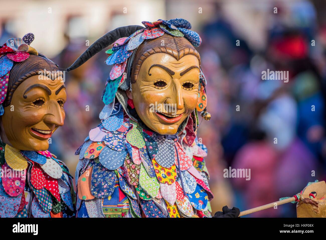 Spättlehansel im Karnevalszug, große Fasendumzug, alemannischen Fasnacht, Gengenbach, Ortenaukreis, Baden-Württemberg Stockfoto