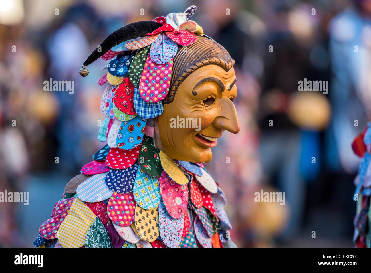 Spättlehansel im Karnevalszug, große Fasendumzug, alemannischen Fasnacht, Gengenbach, Ortenaukreis, Baden-Württemberg Stockfoto