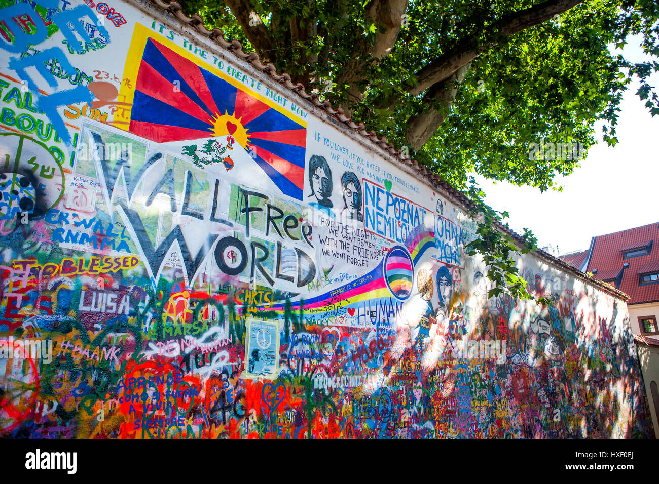 John Lennon Wand, Prag, Tschechien Stockfoto