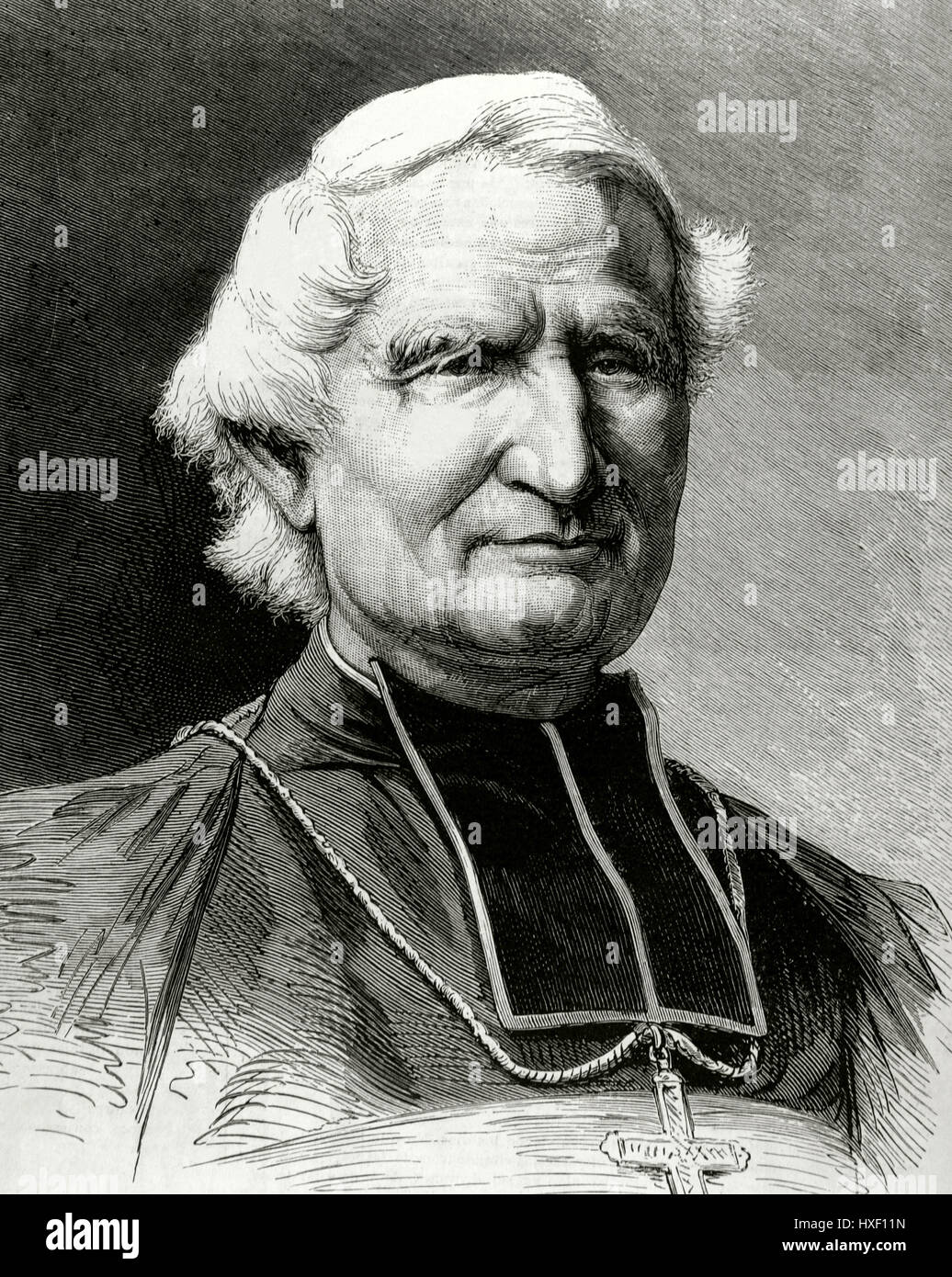 Felix Dupanloup, (1802-1878). Französischen Geistlichen. Porträt. Gravieren. " La Academia ", 1878. Stockfoto