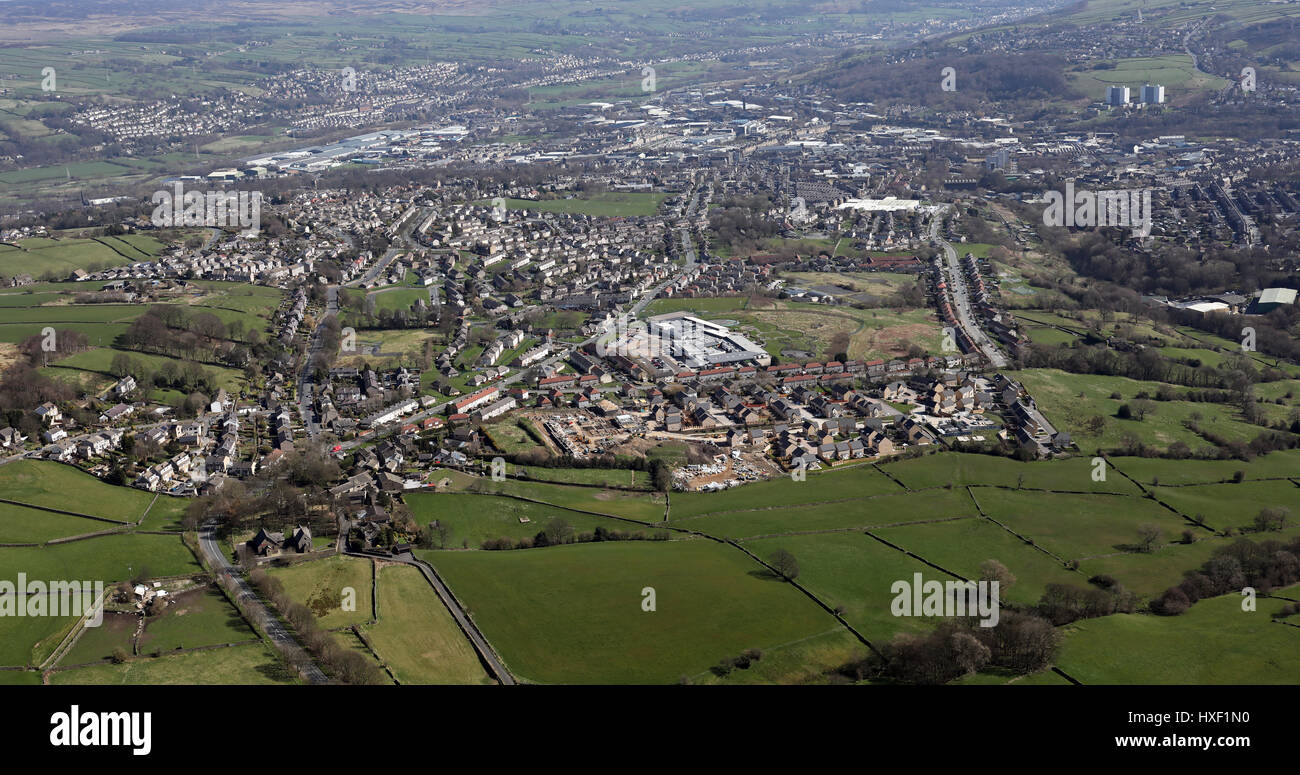 Luftaufnahme von einer Entwicklung des neuen Gehäuses auf grünen Land, Großbritannien Stockfoto