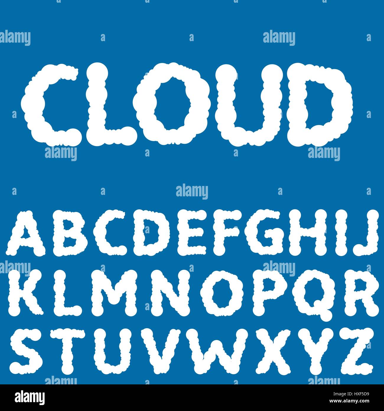 Weiße Wolken Buchstaben Stock Vektor