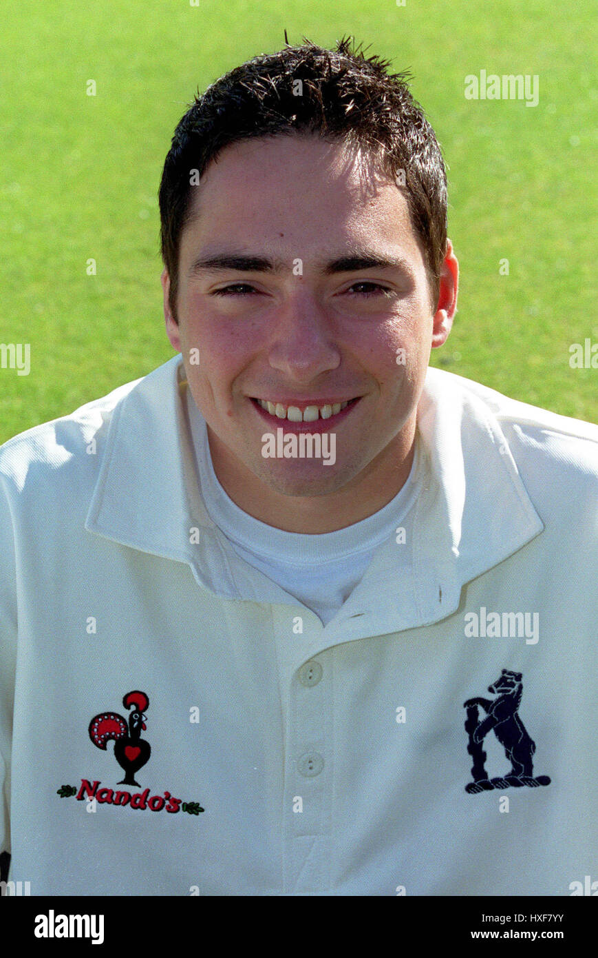 NICK WARREN WARWICKSHIRE CCC 6. April 2000 Stockfoto