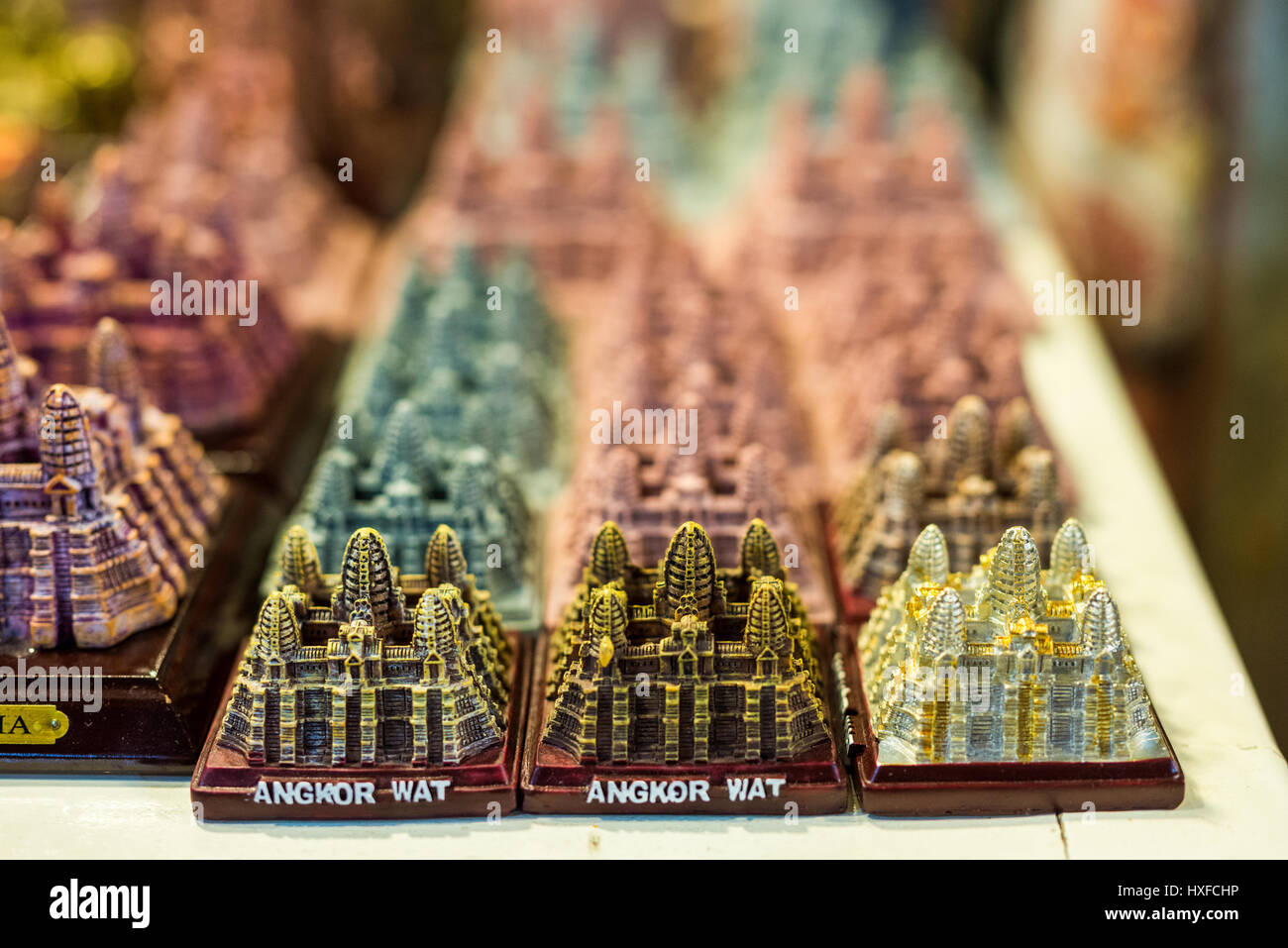 Souvenirs in der Nacht Markt, Siem Reap, Kambodscha, Asien. Stockfoto