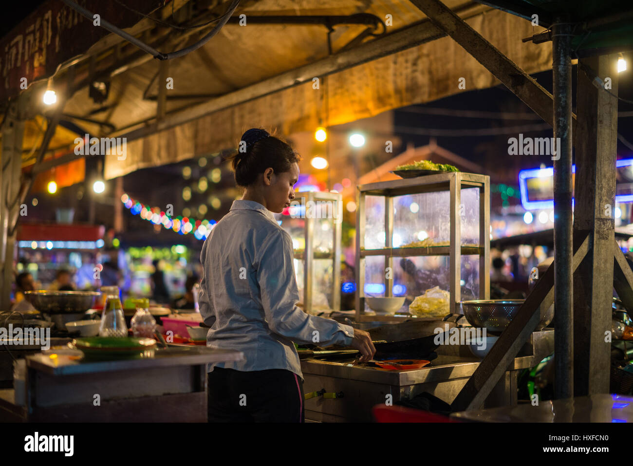 Pub Street in der Siem Reap, Kambodscha. Stockfoto