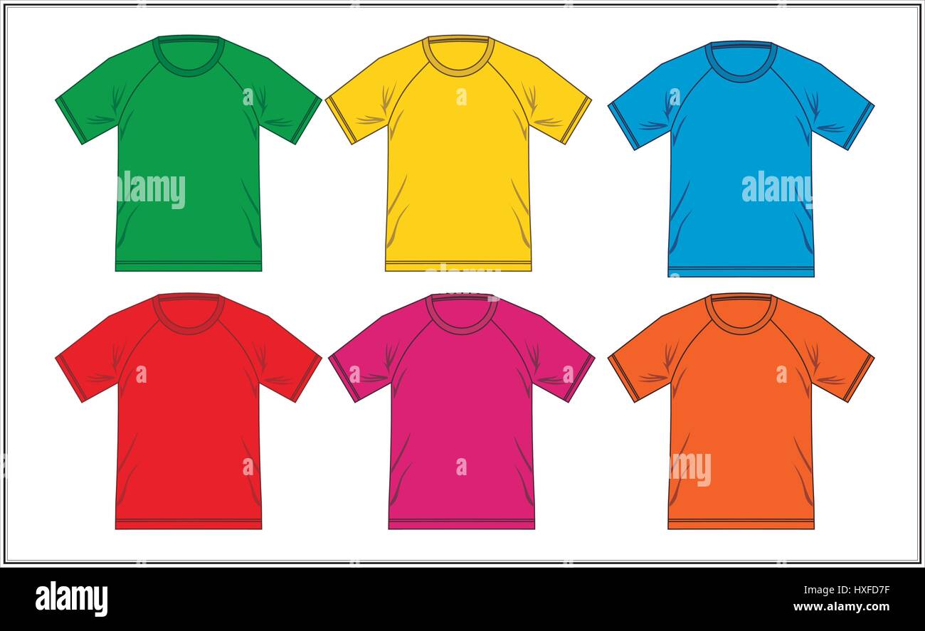 T Shirt Design Vorlage Raglan Bunt Vektor Stock Vektorgrafik Alamy