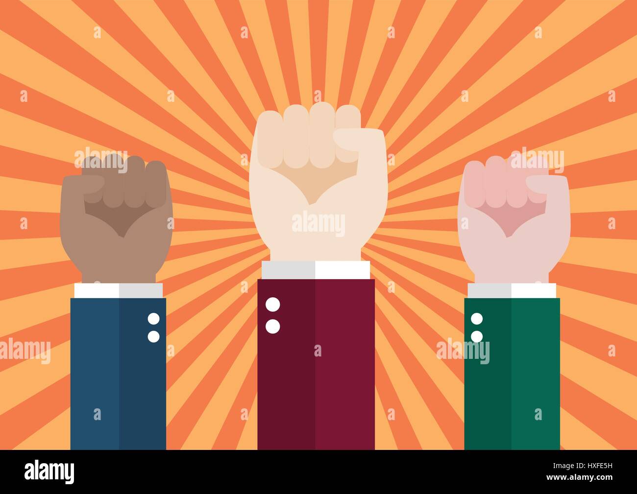 Menschliche Hand Demonstranten. Protest-Konzept-Vektor-illustration Stock Vektor