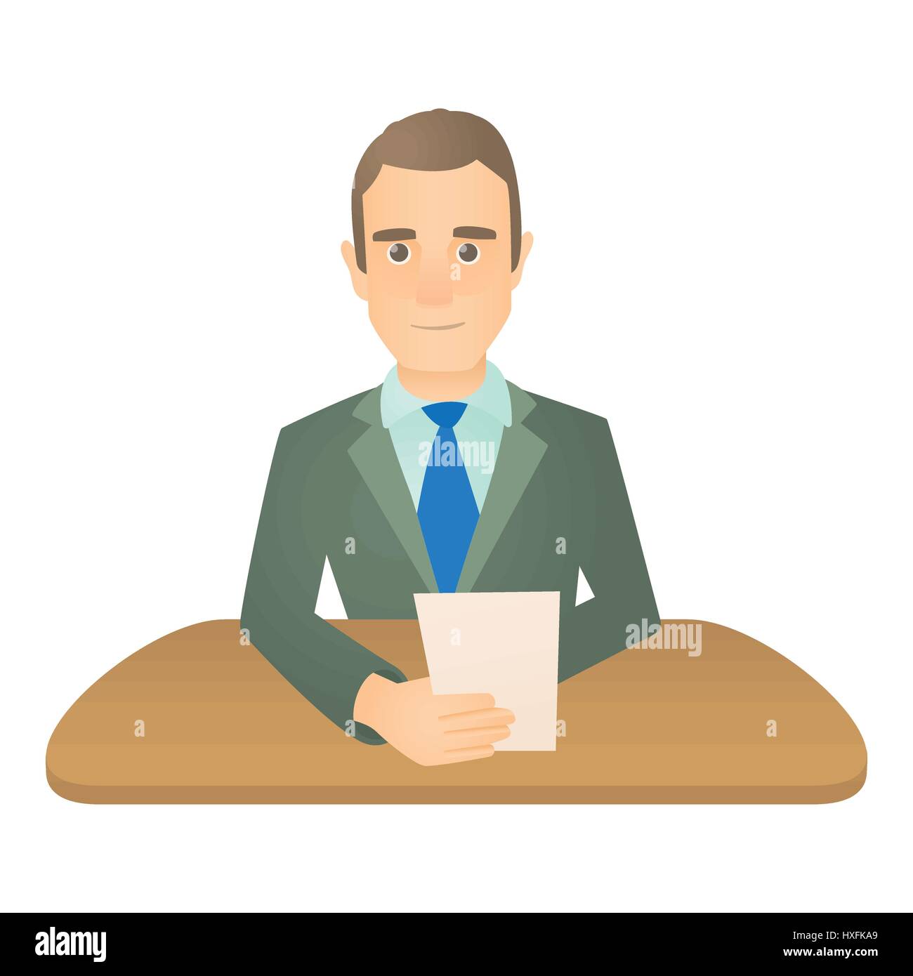 Mann-Moderatorin Symbol, Cartoon-Stil Stock-Vektorgrafik - Alamy