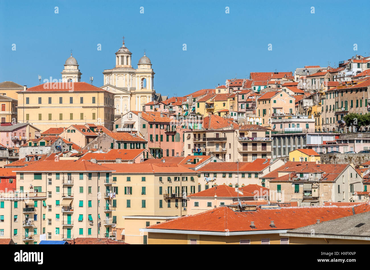 Blick über Porto Maurizio alt von Imperia an der ligurischen Küste, Nord-West-Italien. Stockfoto