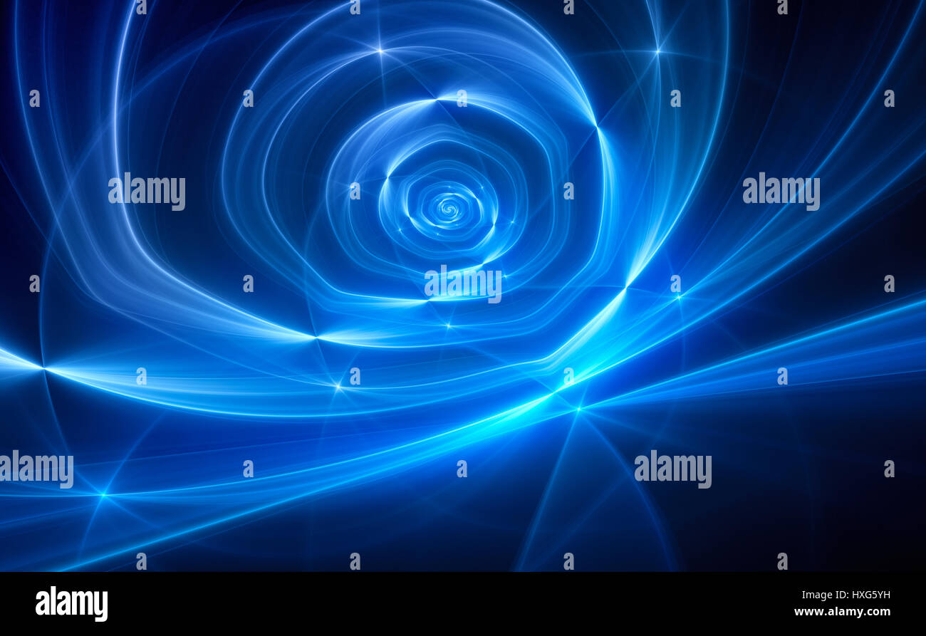 Blau leuchtende kreisförmigen Spirale Strömung im Raum, computergenerierten abstrakten Hintergrund, 3D render Stockfoto