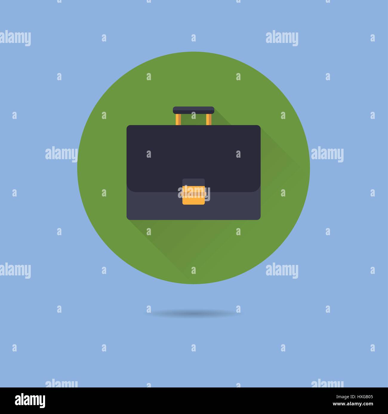 Vektor-Symbol Aktenkoffer flache Bauweise lange Schatten Stock Vektor