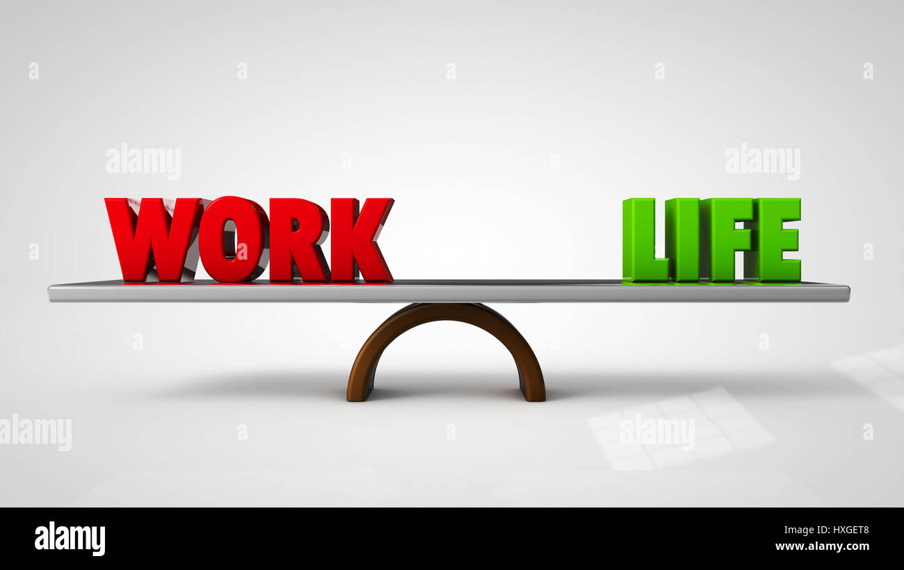 Arbeit Leben Balance Konzept 3d render Stockfoto