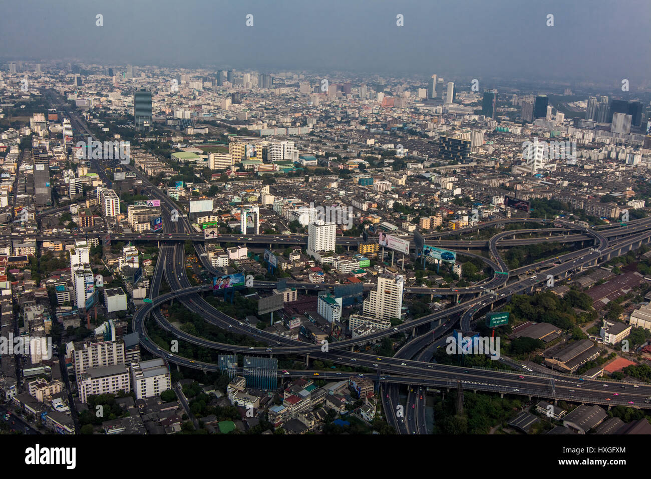 Skyline von Bangkok, Thailand. Ansicht von oben Stadt, Bangkok Stockfoto