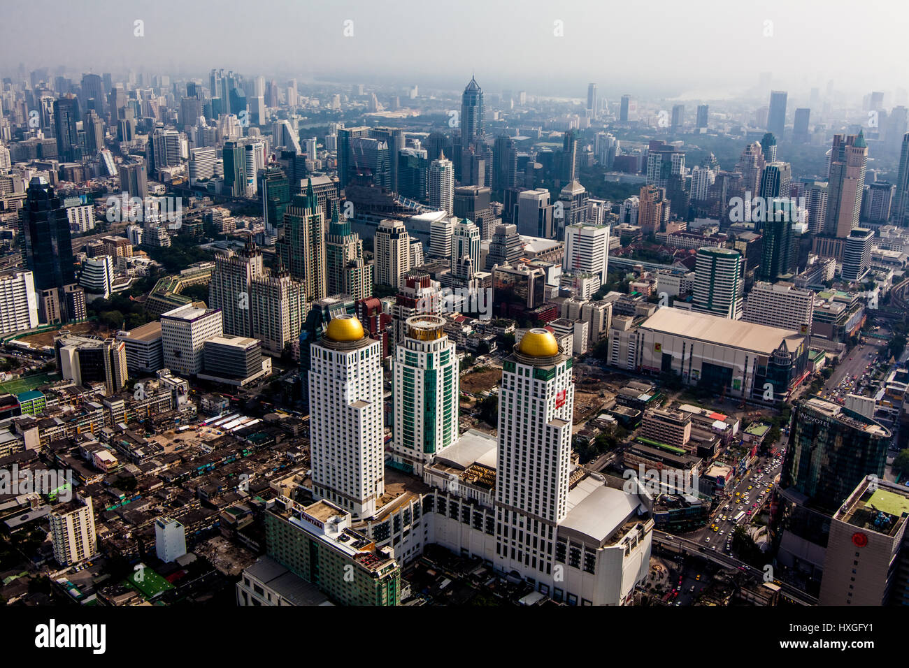 Skyline von Bangkok, Thailand. Ansicht von oben Stadt, Bangkok Stockfoto
