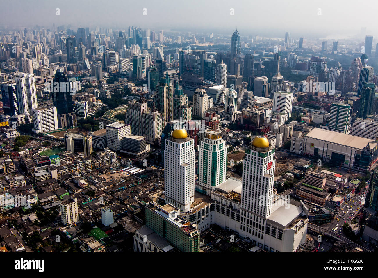 Skyline von Bangkok, Thailand. Ansicht von oben Stadt, Bangkok Stockfoto
