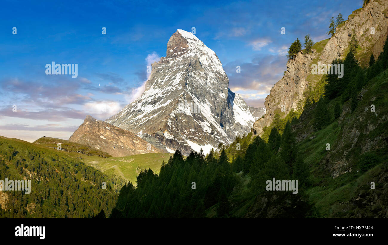 Das Matterhorn oder Monte Cervino Berggipfel, Zermatt, Schweiz Stockfoto