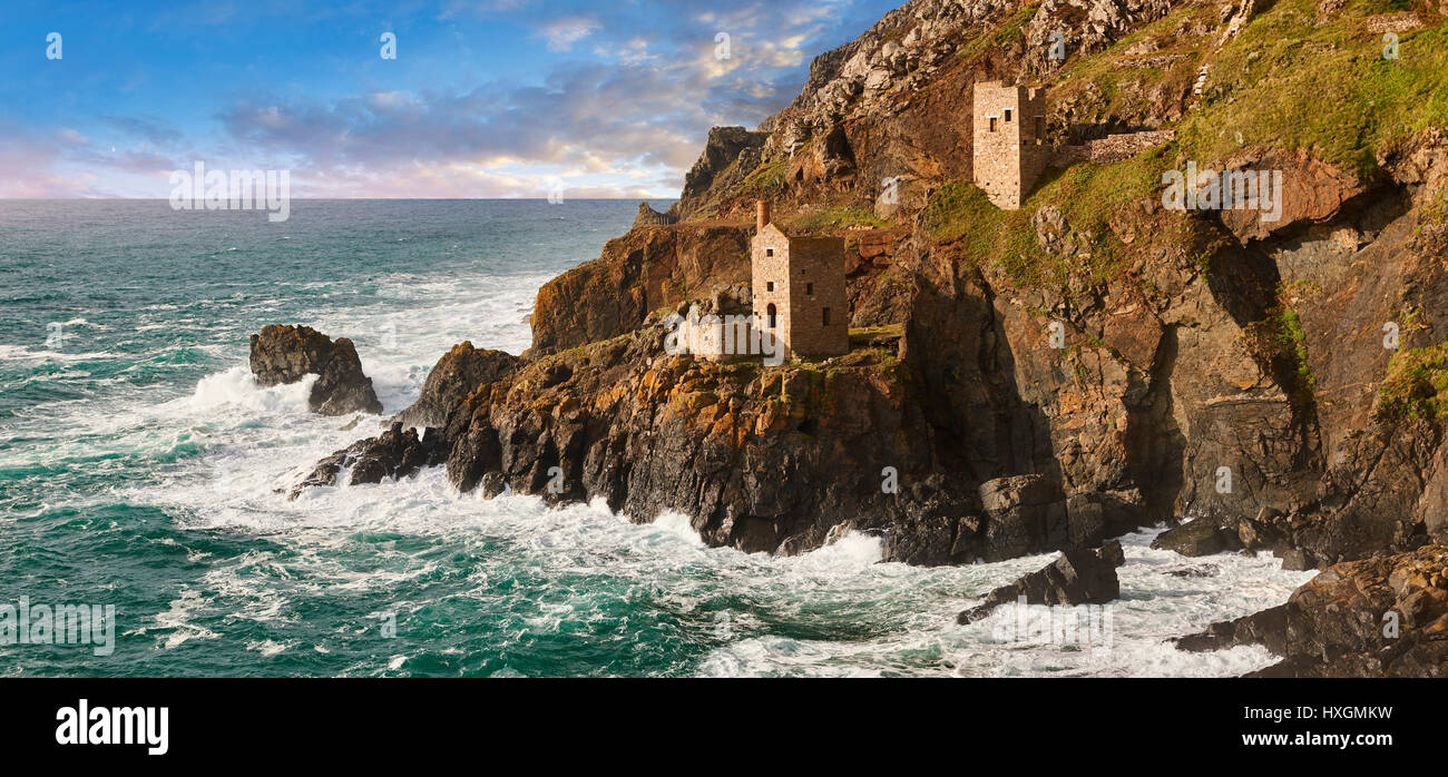 Zerstörten Motor beherbergt von Botallack Tin Mine, in der Nähe von St. Agnes, Cornwall Stockfoto