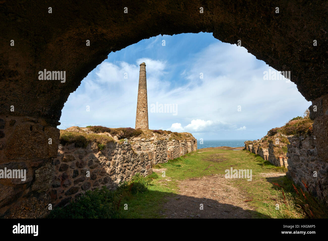 Ruinen von Botallack Tin Mine, in der Nähe von St. Agnes, Cornwall Stockfoto