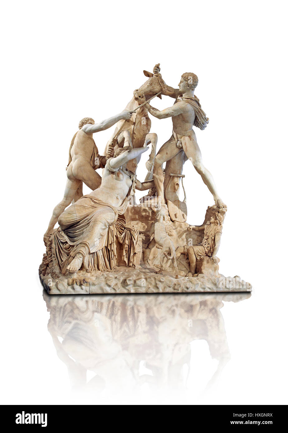 2. Jh. n. Chr. Römische Skulptur, bekannt als die Farnese Bull Bäder von Caracalla, Rom, Neapel Nationales Archäologisches Museum, Stockfoto