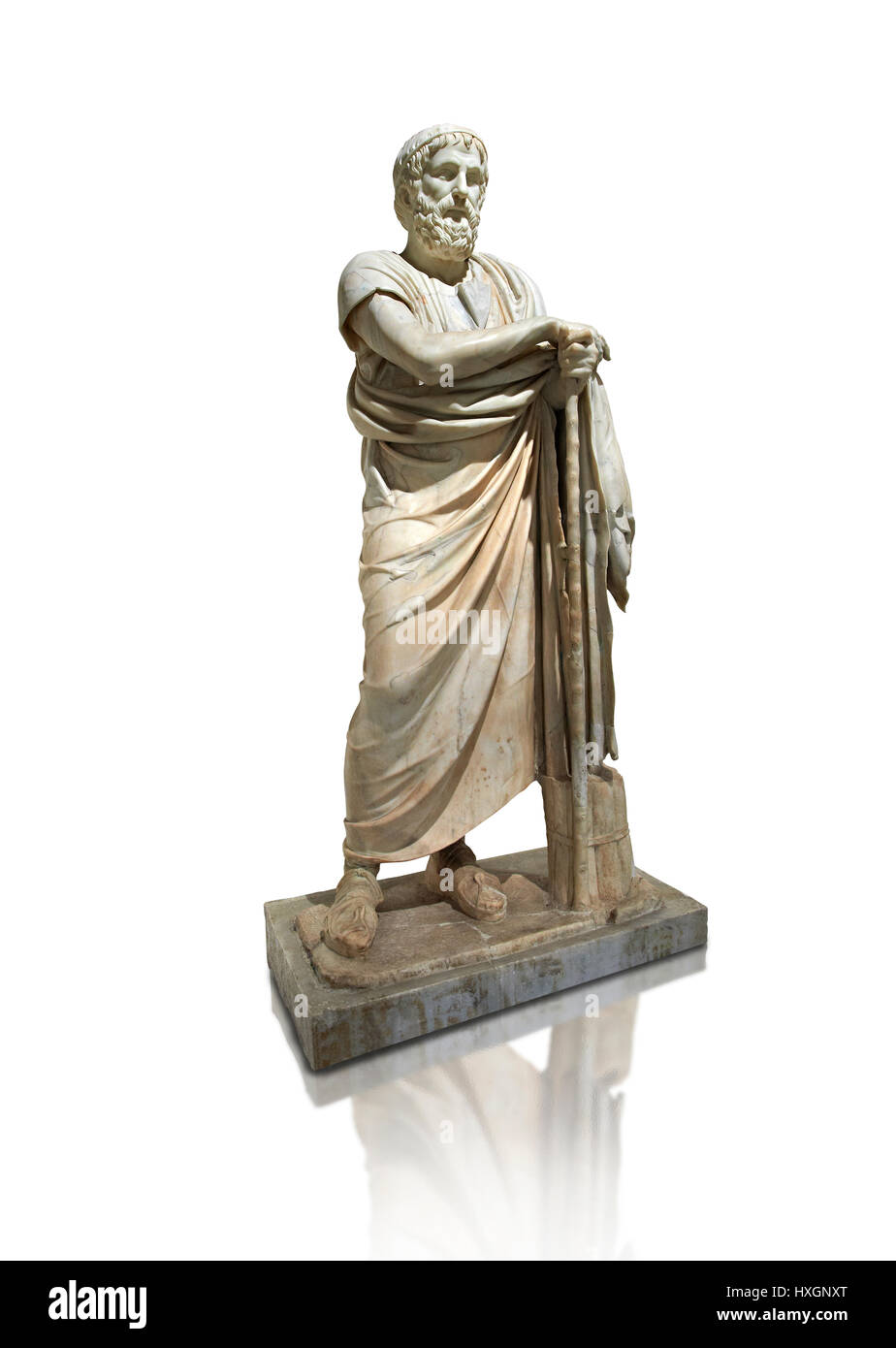 Römischen Marmorskulptur von Homer aus der rechteckige Säulenhalle der Villa der Papyri in Herculaneum, Archäologisches Museum, Italien Stockfoto