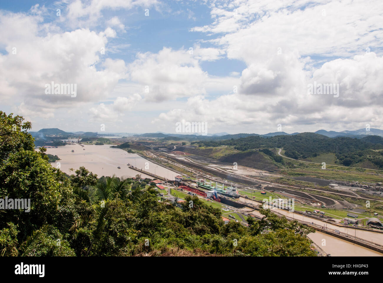 Panama-Kanal in einem sonnigen Sommertag - Panamakanal 22. November 2013 Stockfoto