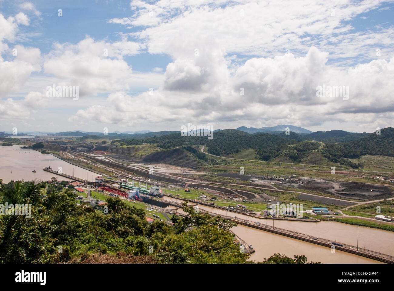 Panama-Kanal in einem sonnigen Sommertag - Panamakanal 22. November 2013 Stockfoto