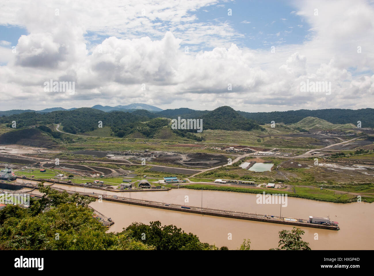 Panama-Kanal in einem sonnigen Sommertag - Panamakanal 22. November 2013 Stockfoto