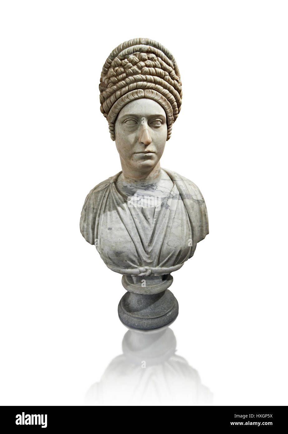 Römerinnen Skulptur mit typischen Trajan Periode Hair Style, spät Trajan Periode 98-117 n. Chr., Inv 6074, National Museum of Archaeology, Neapel, Stockfoto