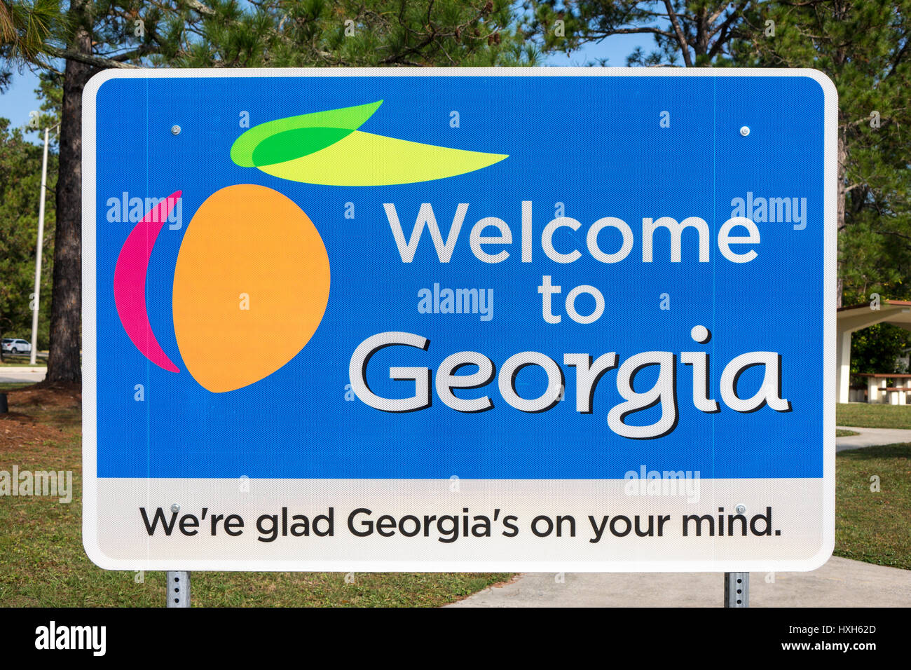 Herzlich Willkommen Sie in Georgien Zeichen, USA Stockfoto