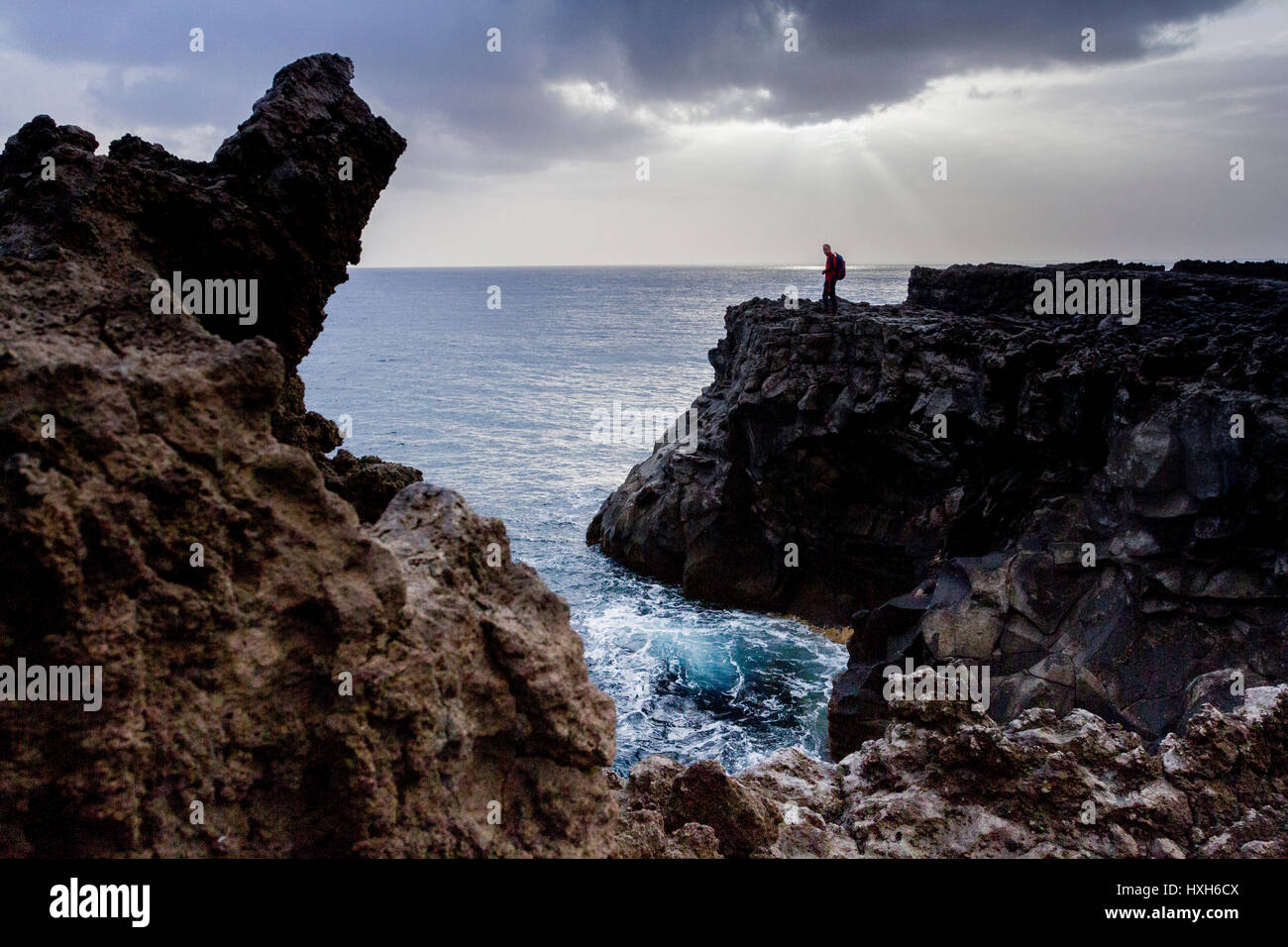 Felsstrand in Fuencaliente, La Palma, Kanarische Inseln Stockfoto