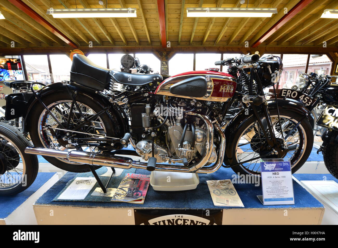 Ein Oldtimer Motorrad in einem Museum im Vereinigten Königreich Stockfoto