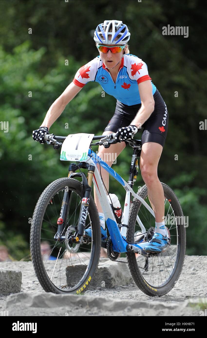 CATHARINE PENDREL Frau MOUNTAIN BIKE Frau MOUNTAIN BIKE CATKIN BRAES GLASGOW Schottland 29. Juli 2014 Stockfoto