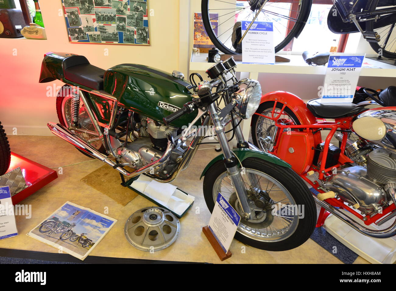 Ein Oldtimer Motorrad in einem Museum im Vereinigten Königreich Stockfoto