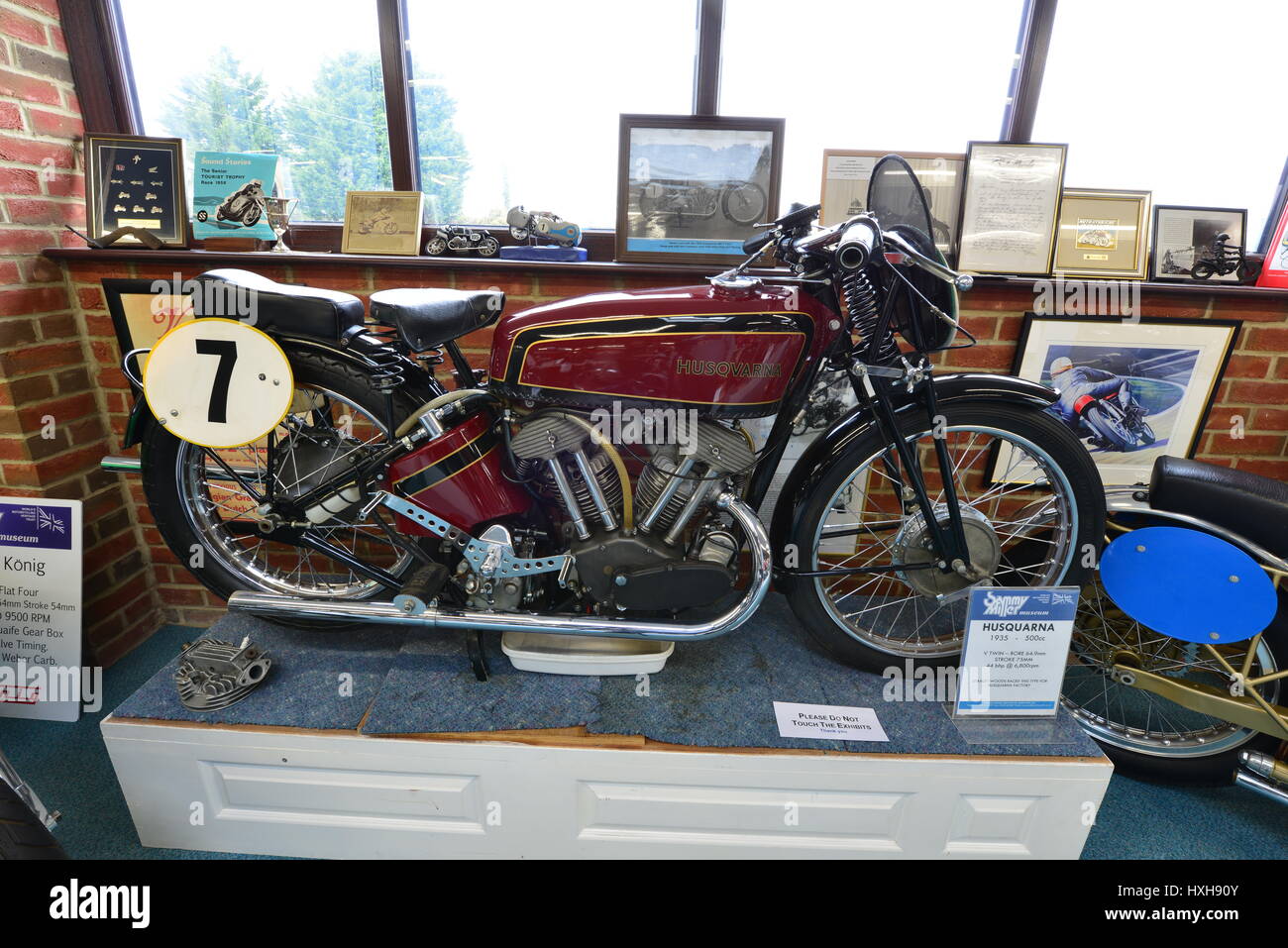 Ein Oldtimer Motorrad in einem Museum im Vereinigten Königreich Stockfoto