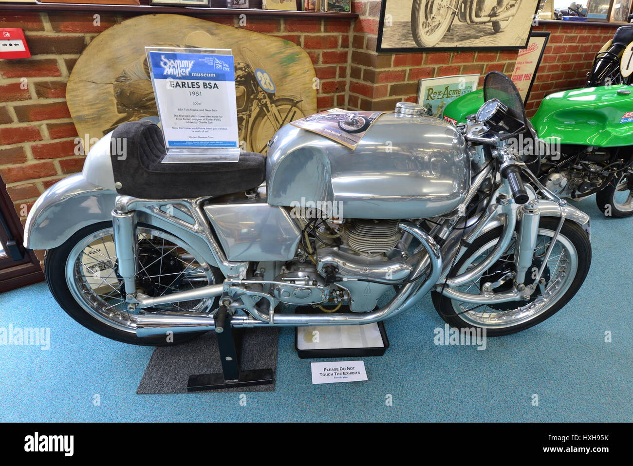Ein Oldtimer Motorrad in einem Museum im Vereinigten Königreich Stockfoto